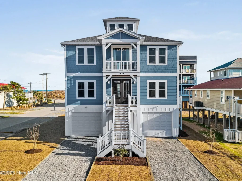 Front exterior of 1826 North New River Drive in Surf City.